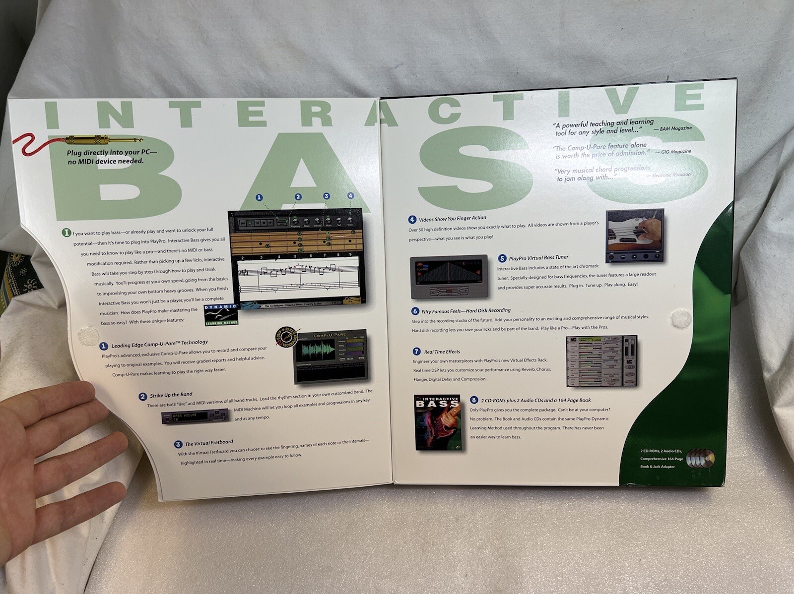 Interactive Bass Guitar PlayPro Beginner to Advance Plug Into PC Windows - NEW!