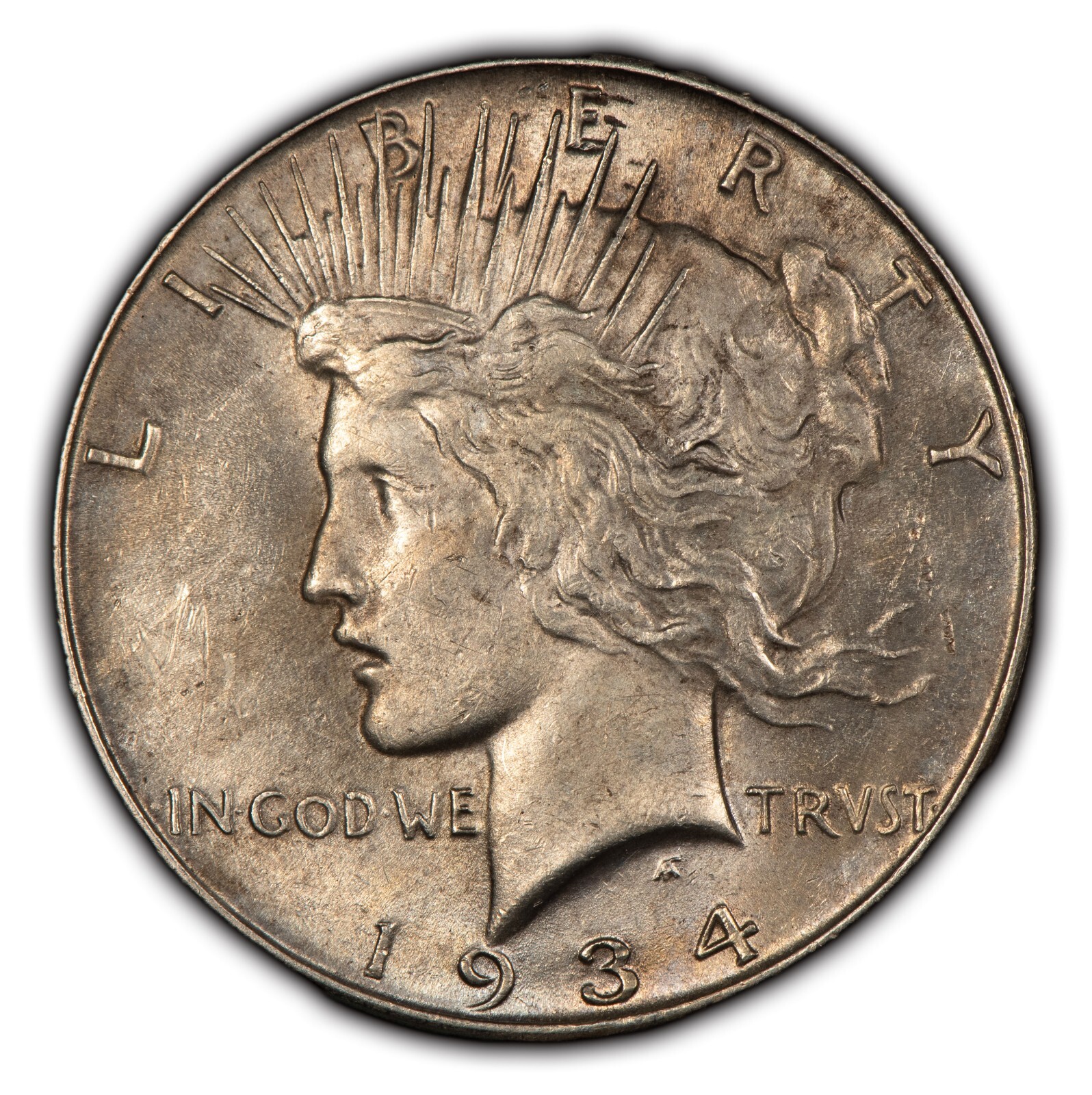 1934 $1 Silver Peace Dollar - Strong Luster - Key Date - SKU-B2652