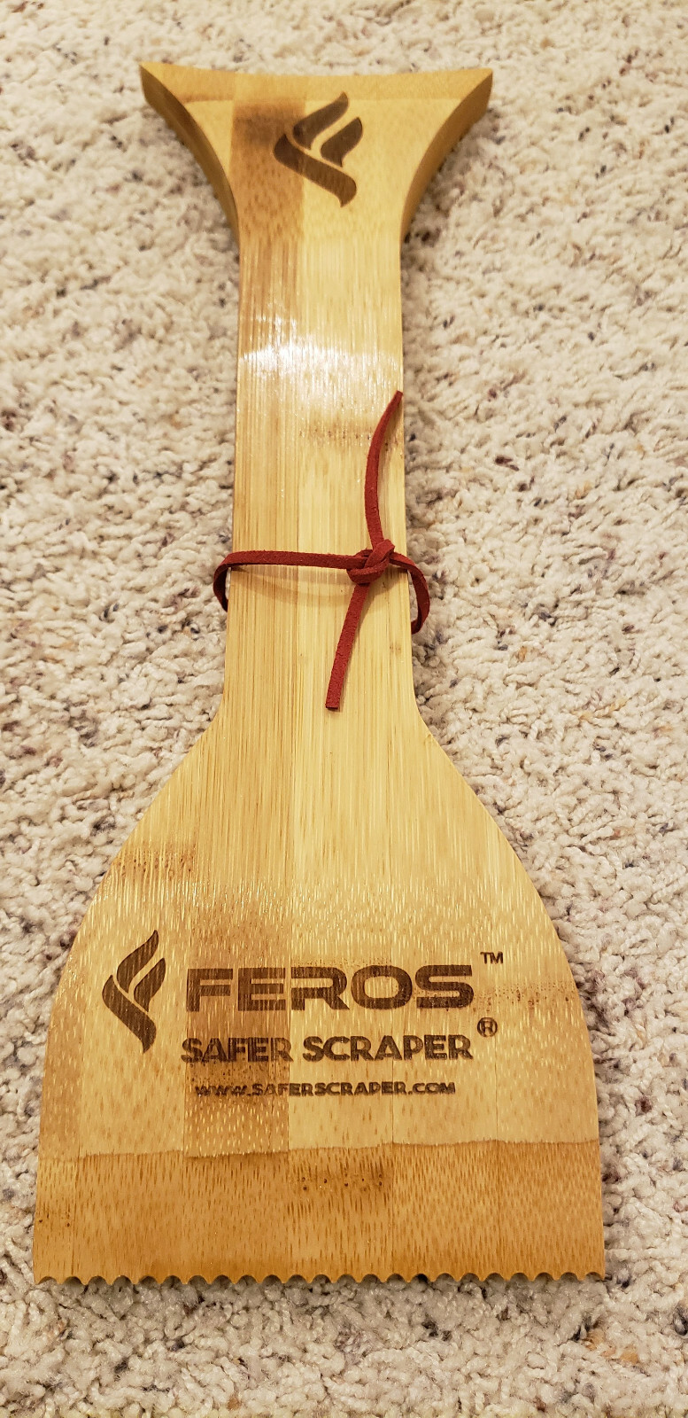 Wooden BBQ Grill Scraper Tool -- ORIGINAL FEROS SAFER SCRAPER