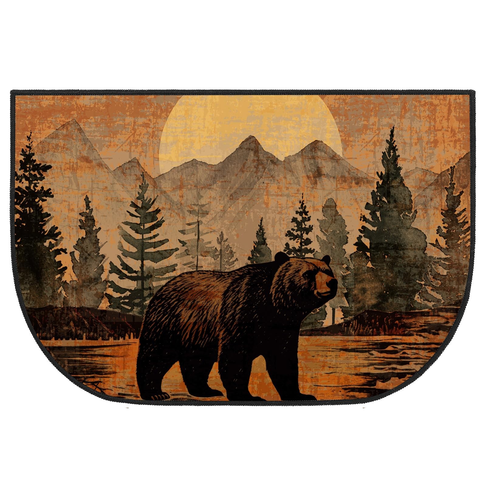 Demissle Fireplace Hearth Rug Fireplace Mats Cabin Southwestern Fireproof Fire