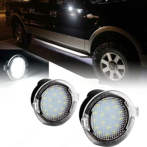 2PC Full LED Side Under-Mirror Puddle Light Lamp Assembly Replace Color: White
