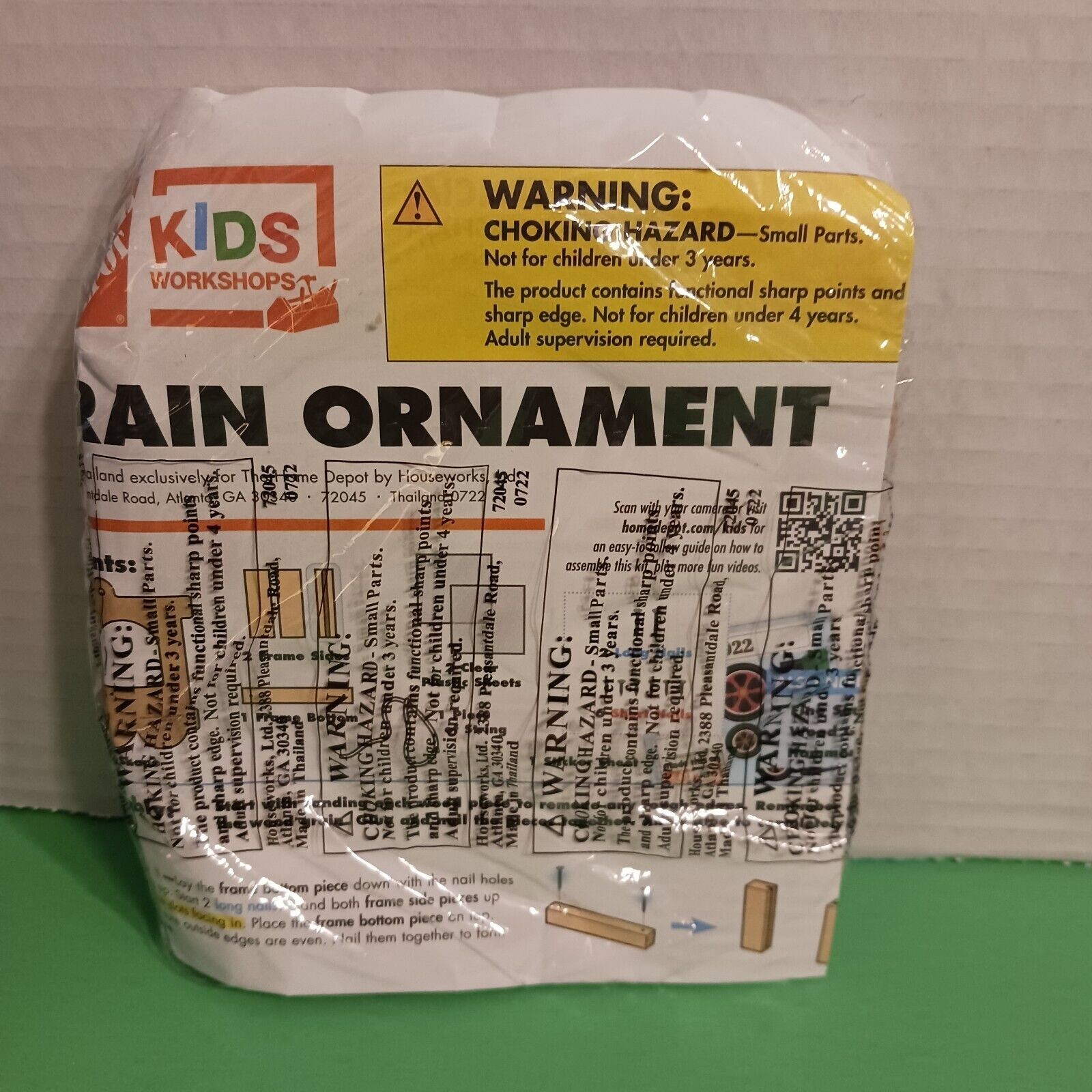 Home Depot - Kid's Workshop Train Ornament With Pin, Certificate, Stickers