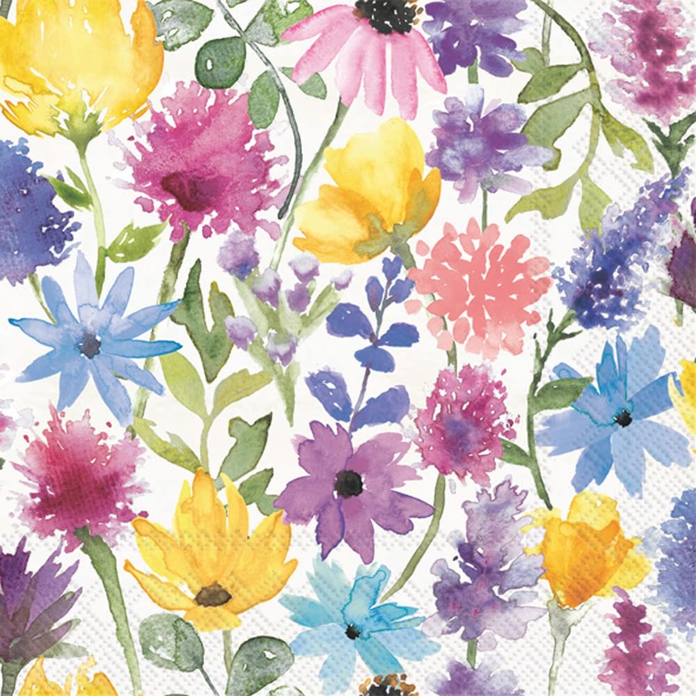 Boston International IHR 3-Ply Paper Napkins, 20-Count Cocktail, Summer Floral