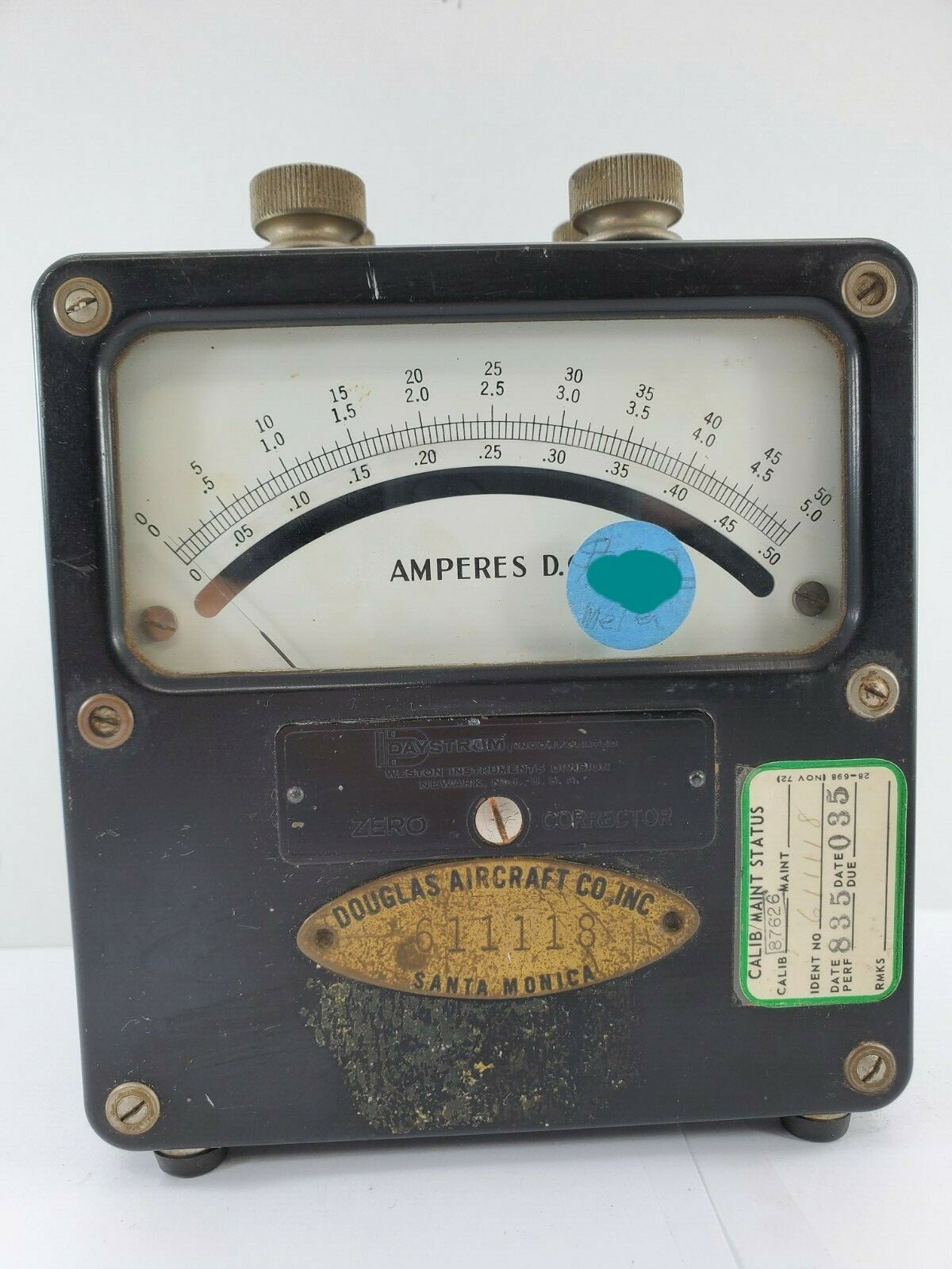 Weston, Daystrom Model 931 DC Voltmeter from Douglas Aircraft Co Santa Monica
