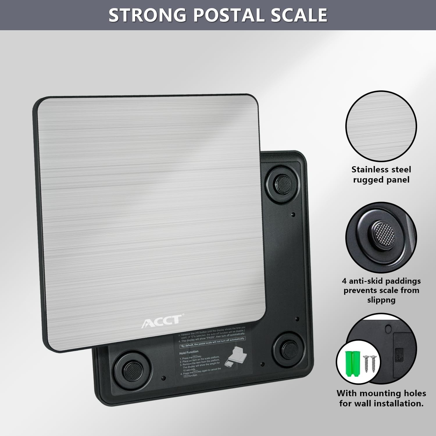Shipping Scale, 400 lb / 1 oz Postal Scale | Digital postal scale with hold/a...