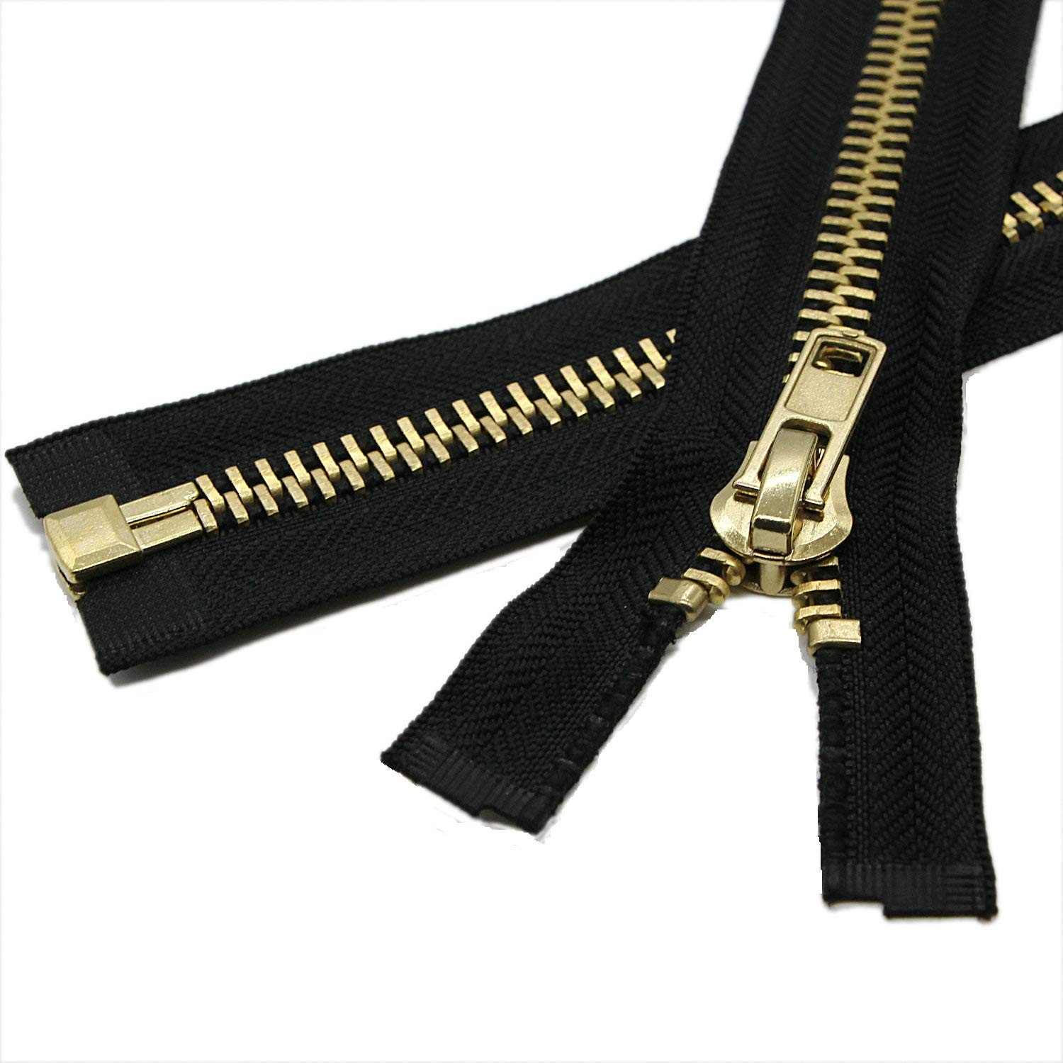 #10 30 Inch Metal Zipper Brass Separating Jacket Zipper Heavy Duty Metal Zipp...