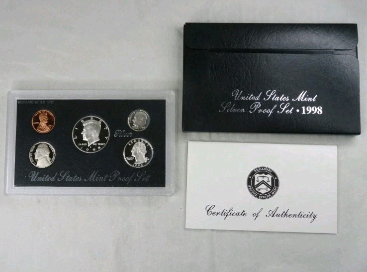 1992-1998 US Mint Silver Proof Sets 90% Silver OGP COA 7 PROOF Sets 🔥