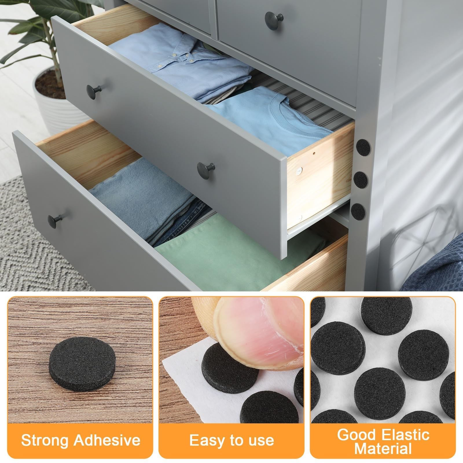 800PCS Small Felt Pads Self Adhesive Furniture Protectors Round Black 10mm USNew