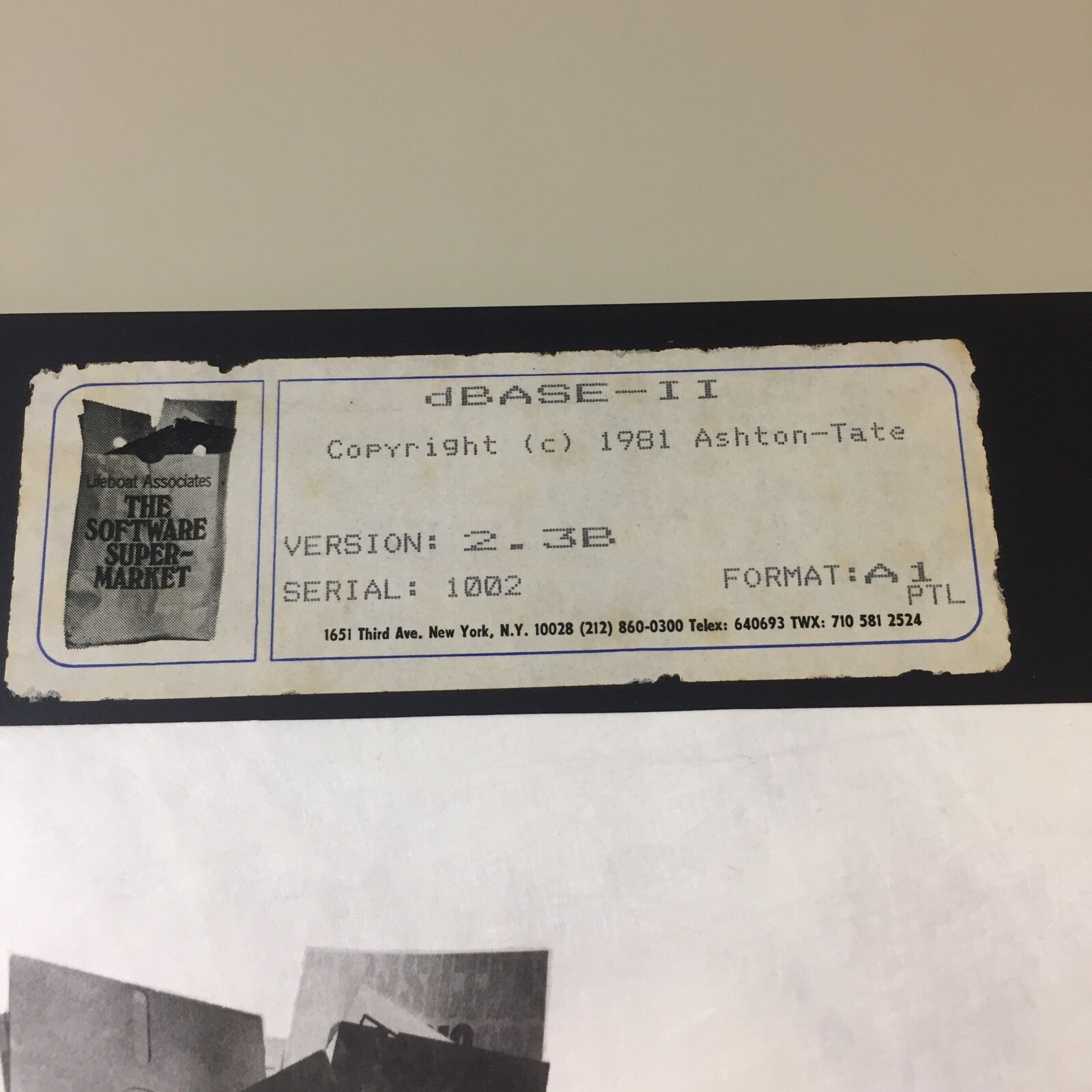 Vintage 1981 Ashton-Tate dBASE II 2.3B 8” Floppy Disk VHTF