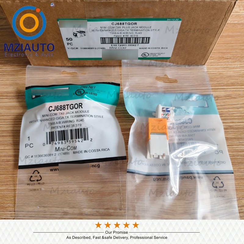 50PCS Network Jack Module Orange For Panduit CJ688TGOR GigaTX Cat6 Mini-Com RJ45