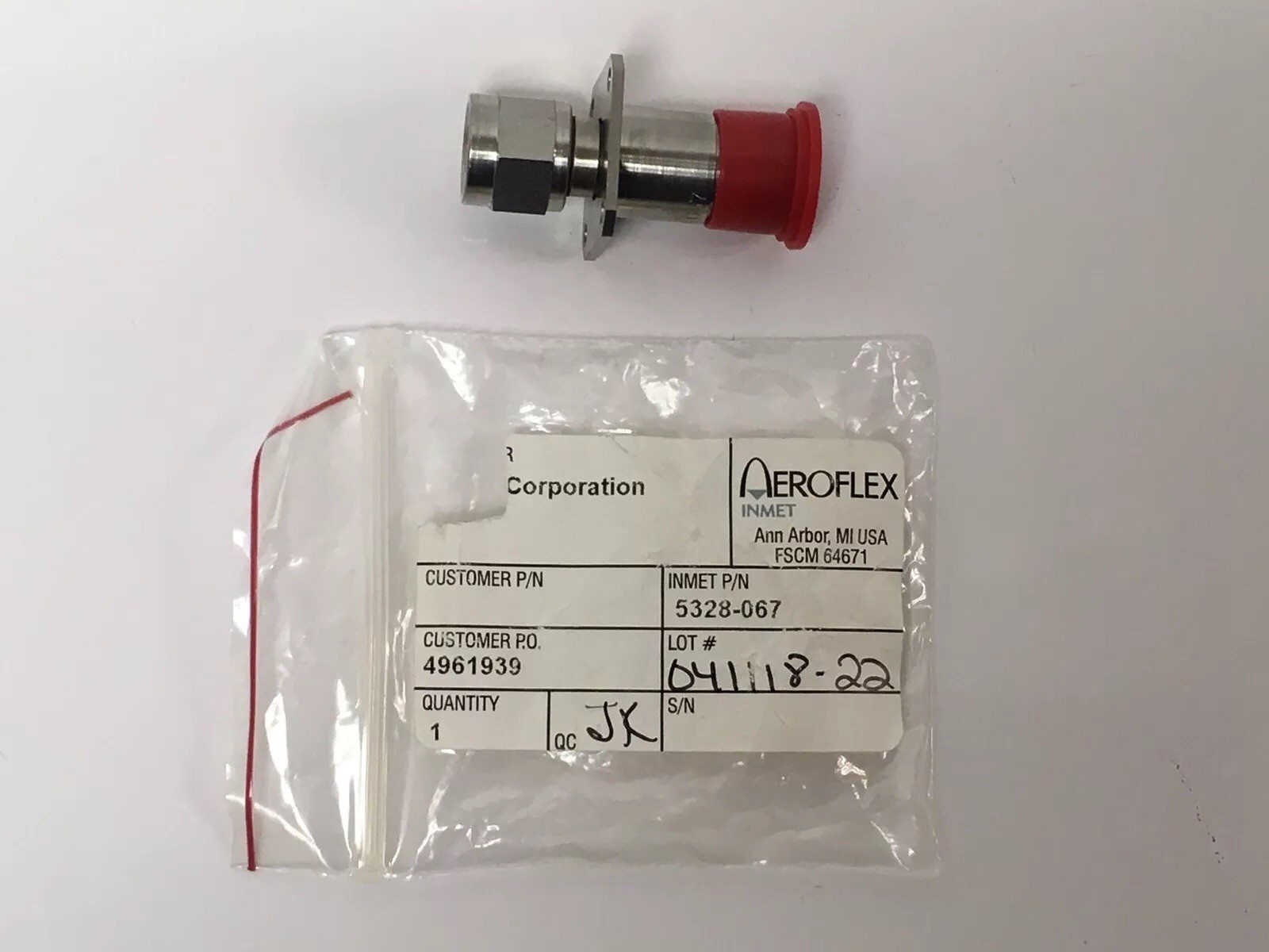 NEW Aeroflex Inmet 5328-067 TNC(m) to Type N(f) Panel Mount Adapter 50-Ohm 18GHz