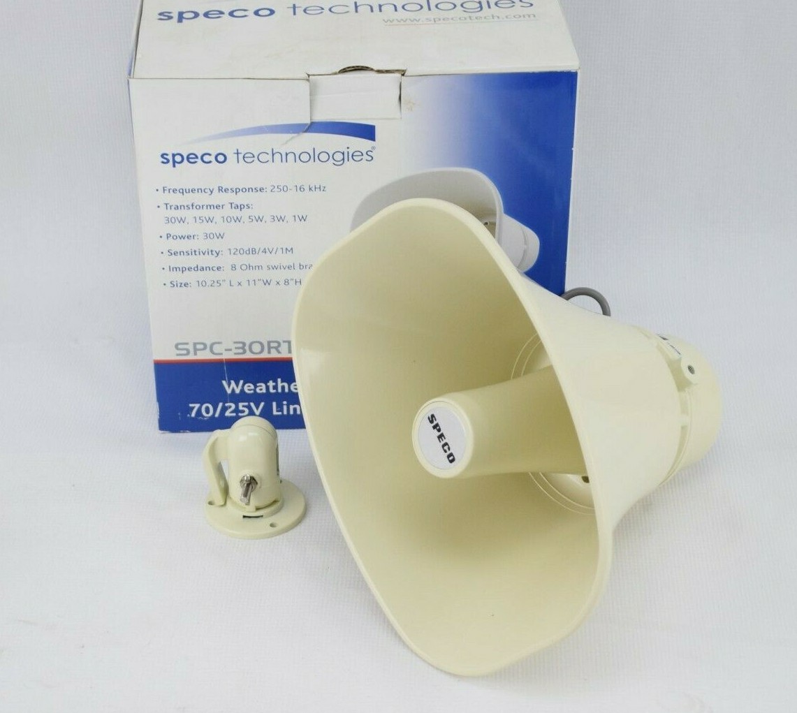 Speco SPC-30RT Weatherproof PA Speaker Built in Line Transformer