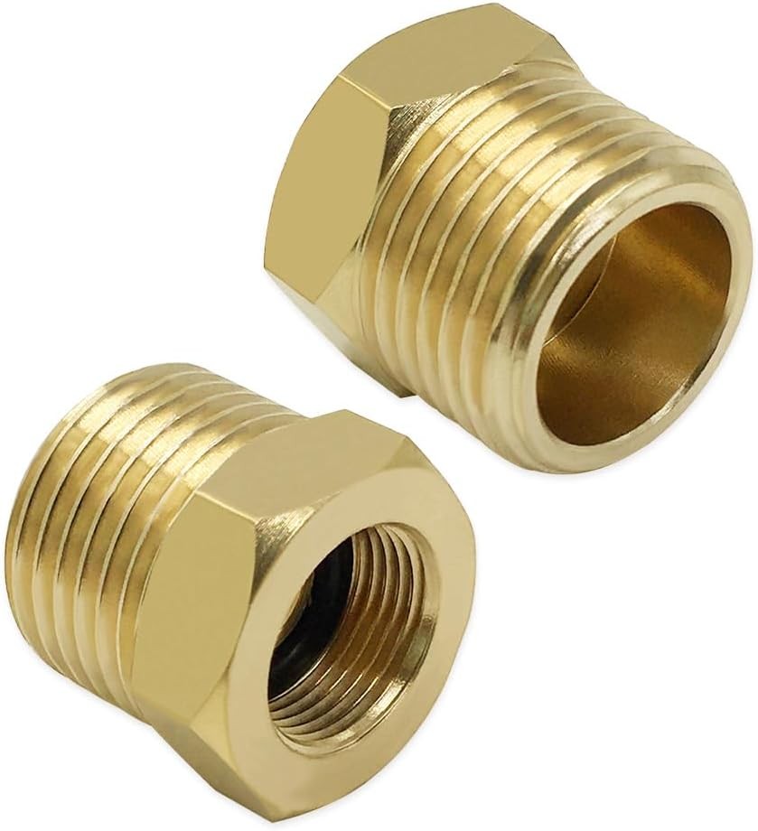 1/2 G Male to 3/8 Compression Female Thread Reducer Faucet Adapter Brass Water L
