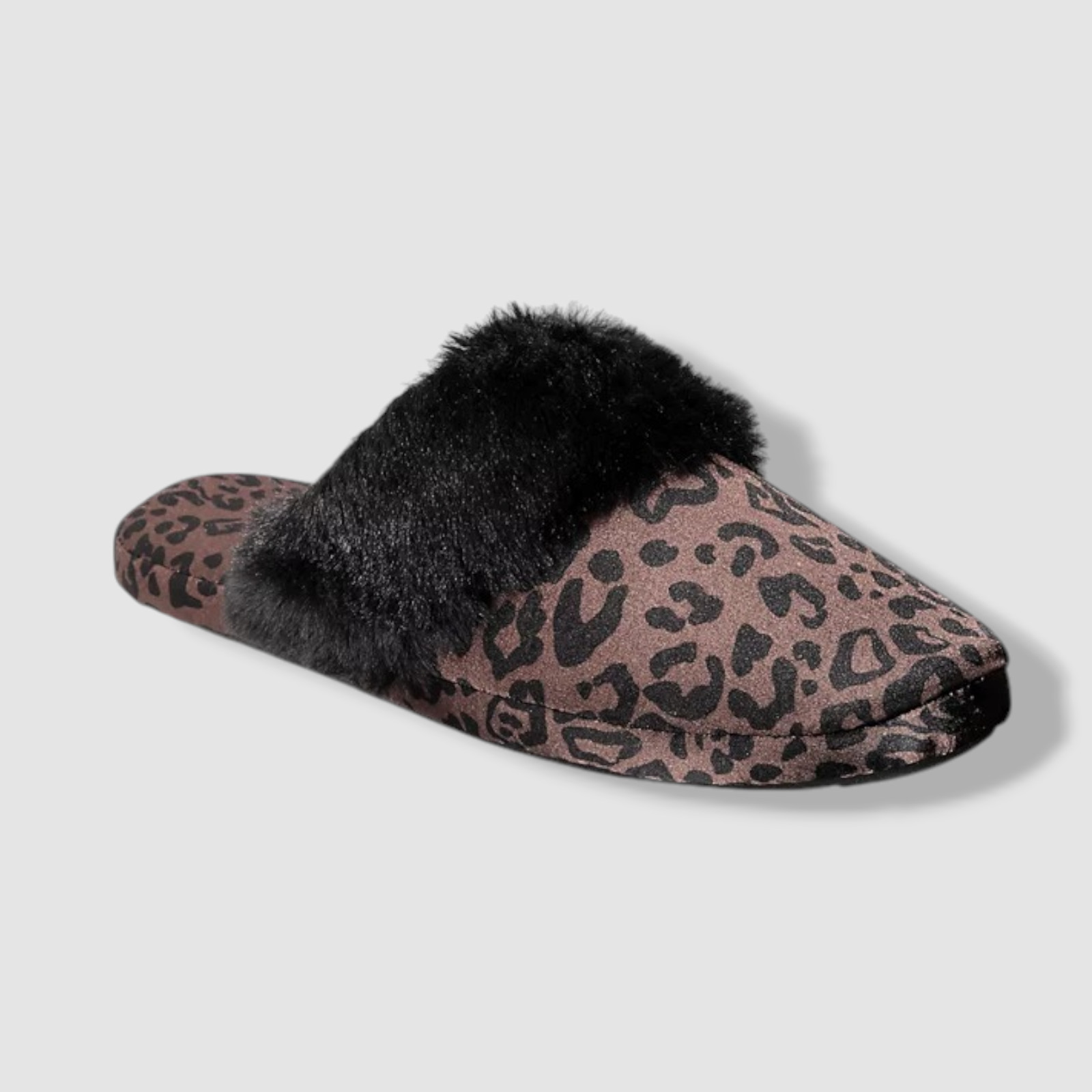 INC International Concepts Women's Brown Faux Fur Trim Slippers Shoes Size 5-6