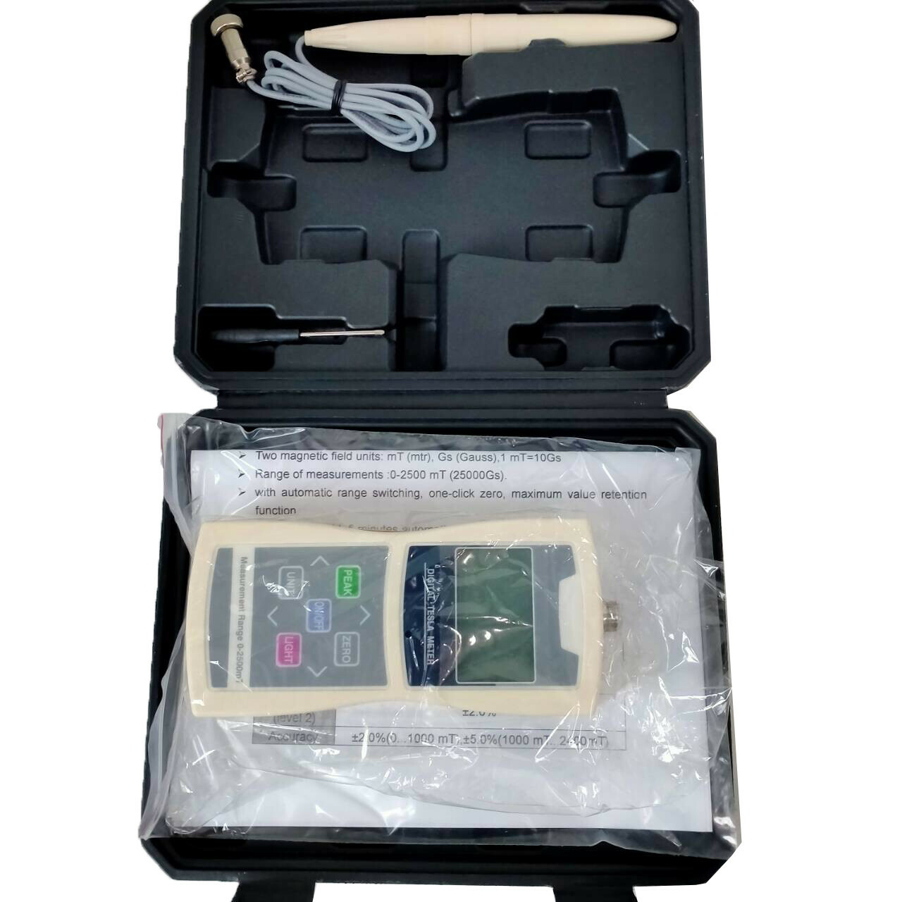 Digital Gaussmeter Tesla Meter Tester Gauss Meter with Max Retention Function