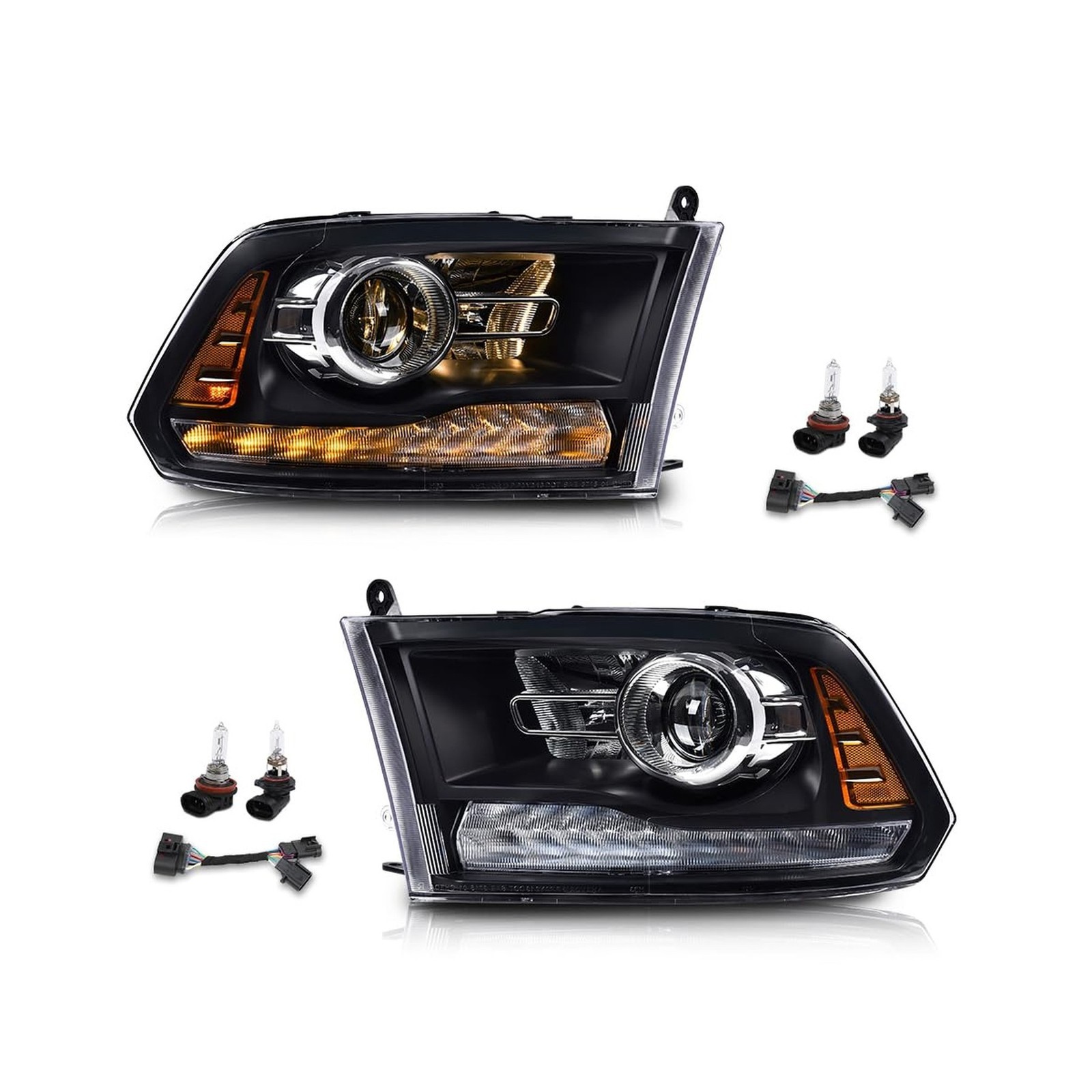 G-PLUS LED Projector Headlights Assembly Fit 2009-2012 Dodge Ram 1500 2500 35...
