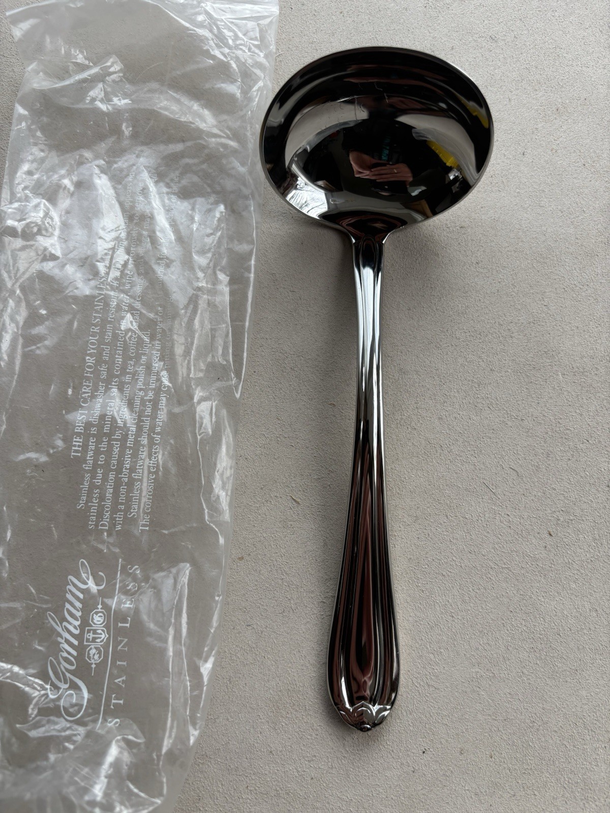 Gorham stainless - MELON BUD- gravy ladle NEW