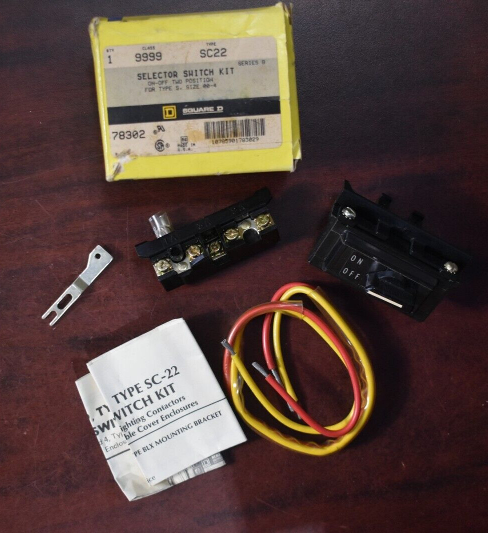 Square D Class 9999-SC22 Selector Switch Kit On-Off Pos. For Type S, Size 00-4