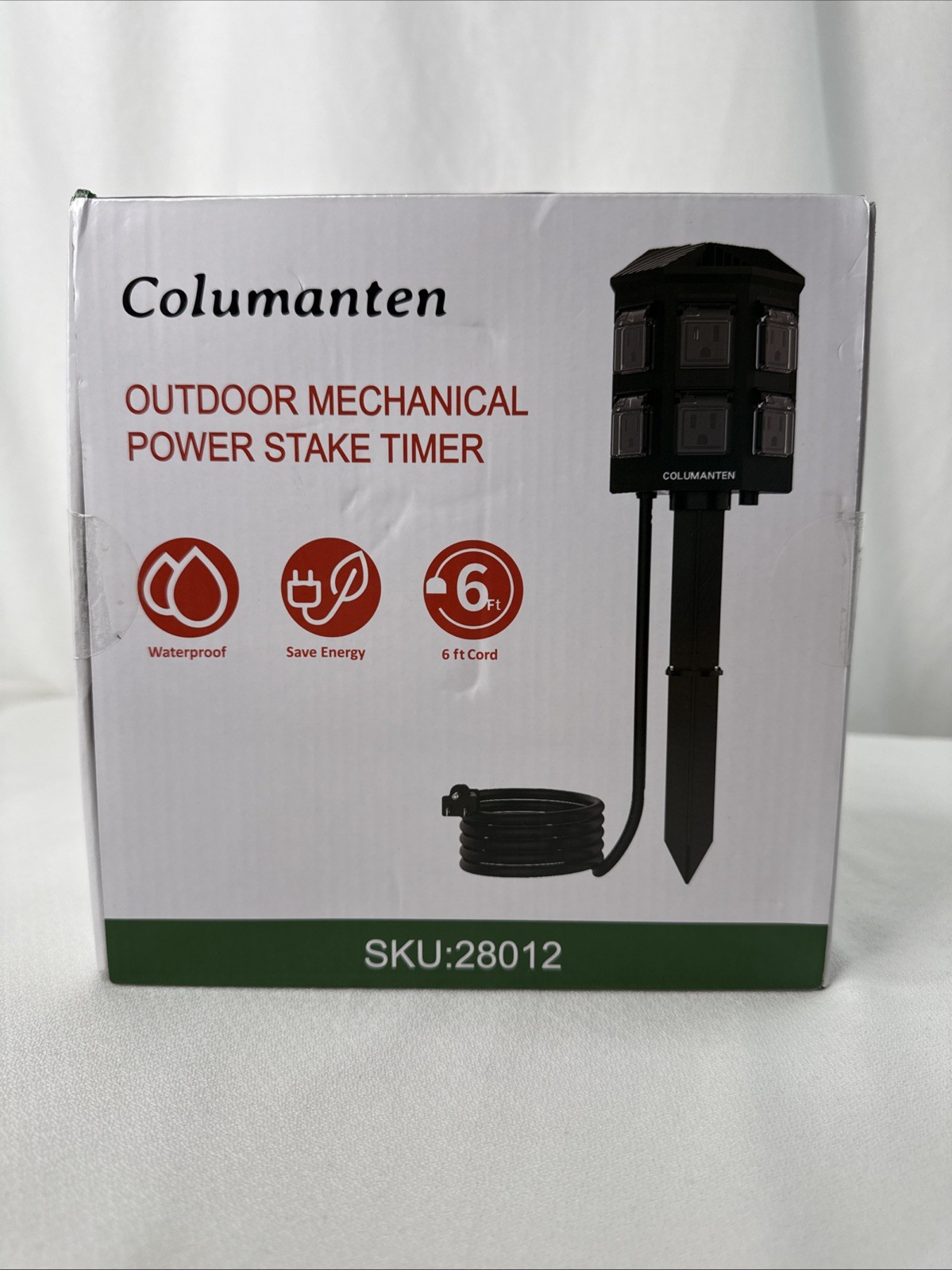 Columanten Outdoor Mechanical Power Stake Timer, New & Sealed