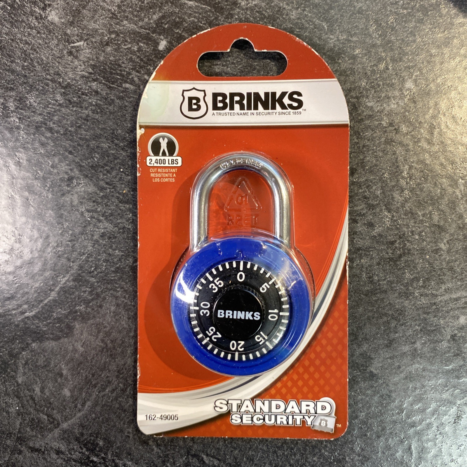 BLUE - BRINKS 50mm 1- 7/8 Inch Combination Padlock - Standard Security • Blue