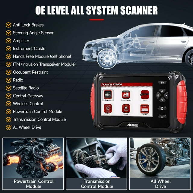 Ancel FX8000 Automotive Car Diagnostic Tool OBD2 Scanner All System Code Reader