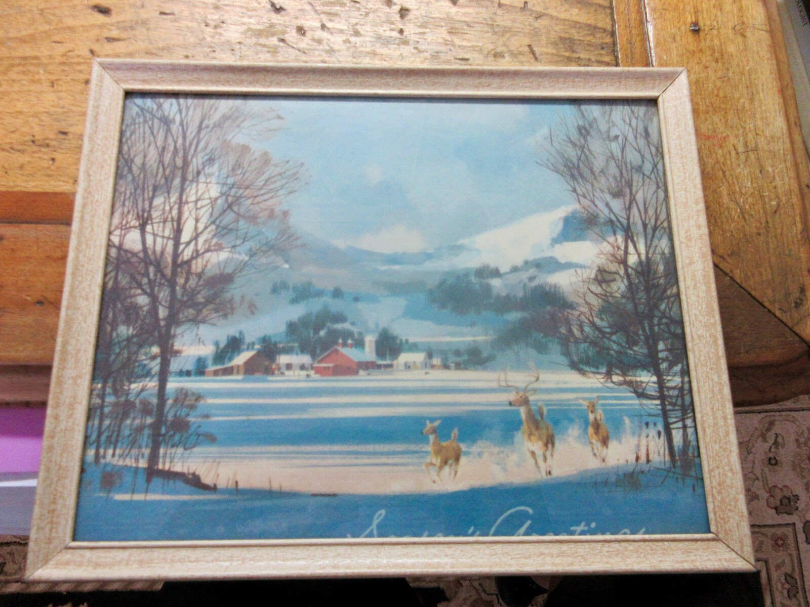Season’s Greetings Winter Scene Deer 10" x 8"