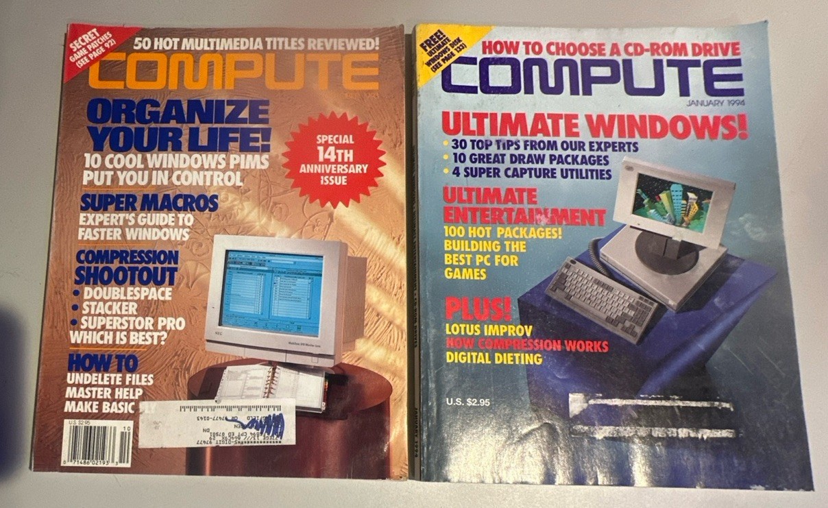 Compute Magazine October 1993 & January 1994 Vintage Computer PC Software