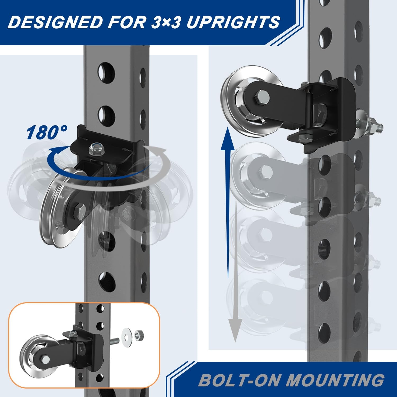 Aluminum Alloy LAT Pulldown Pulley Attachment for Cable Machines, Smooth-Mach...