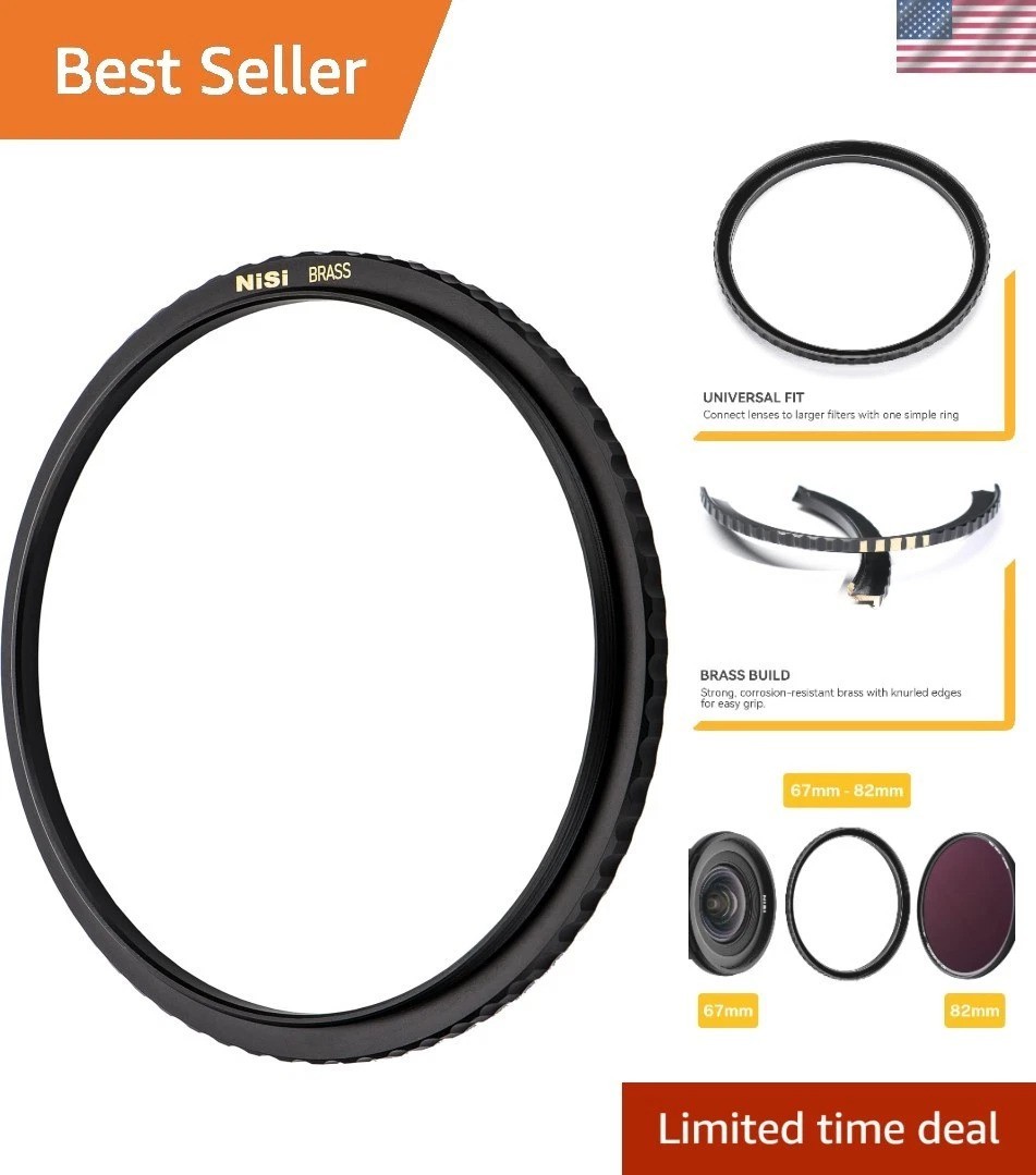 Durable 67mm to 82mm Brass Step-Up Ring - Matte Finish for Reflection Control