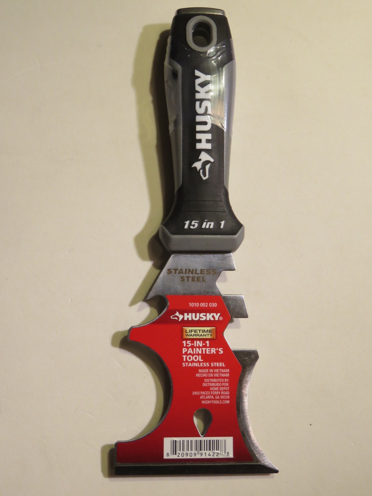 Husky 15-in-1 Painter's Tool Stainless Steel Multi-Tool Scraper