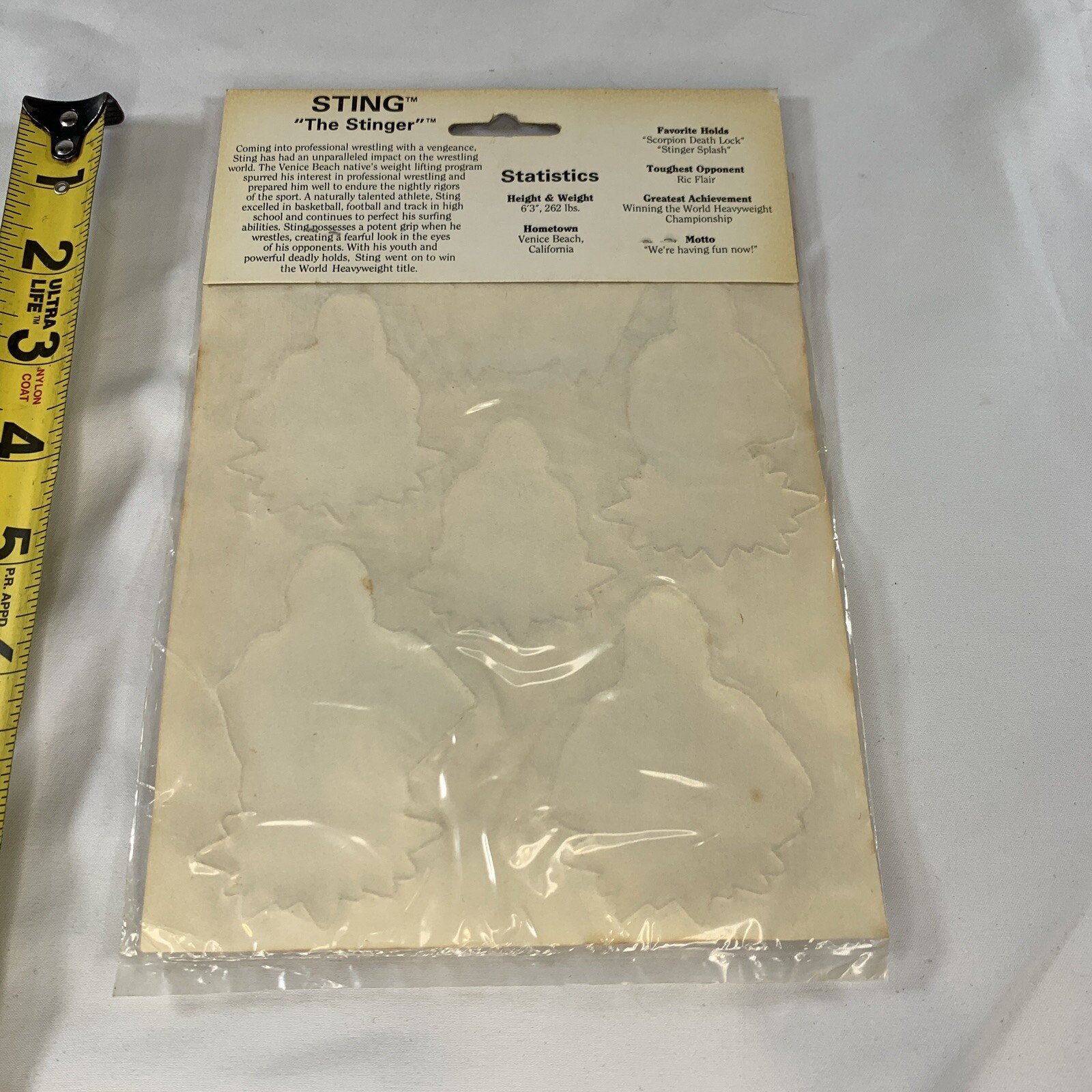 VTG 90s WCW World Championship Wrestling Stickers Sting 6 Pack Ja-Ru SEALED BNIB