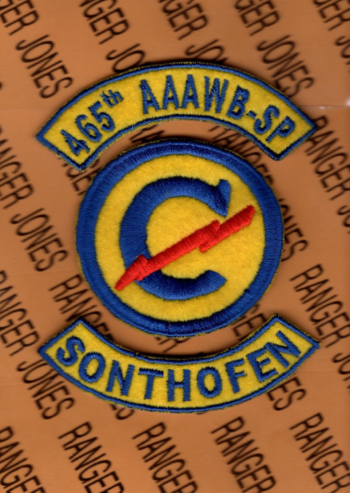 USA 465th AAA WB-SP Constabulary Anti Aircraft Artillery Sonthofen patch tab set