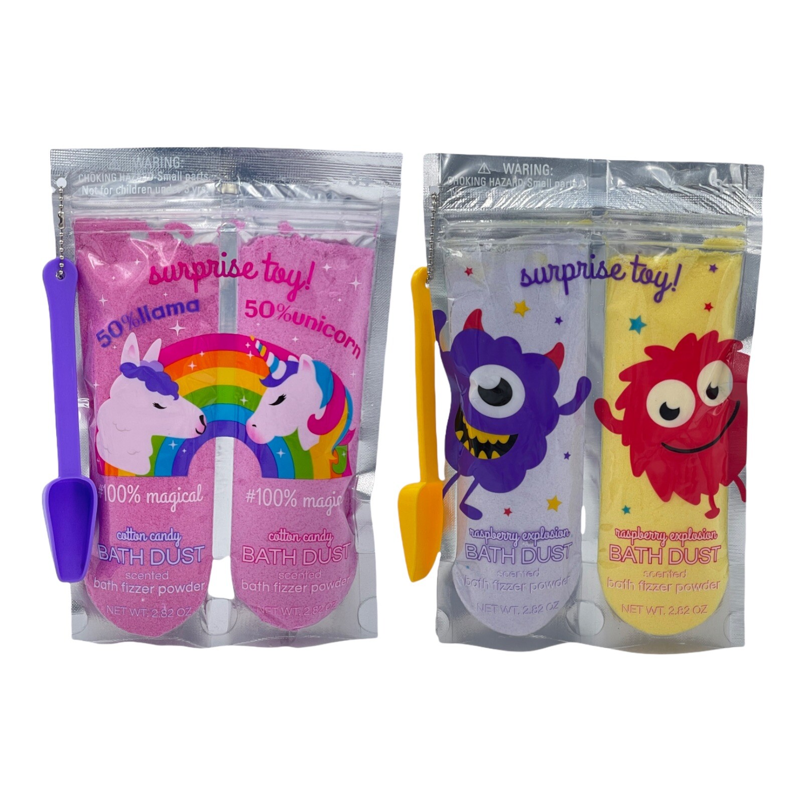 Llama Unicorn & Monster Bath Bomb Fizz Dust Surprise Toys Cotton Candy Raspberry