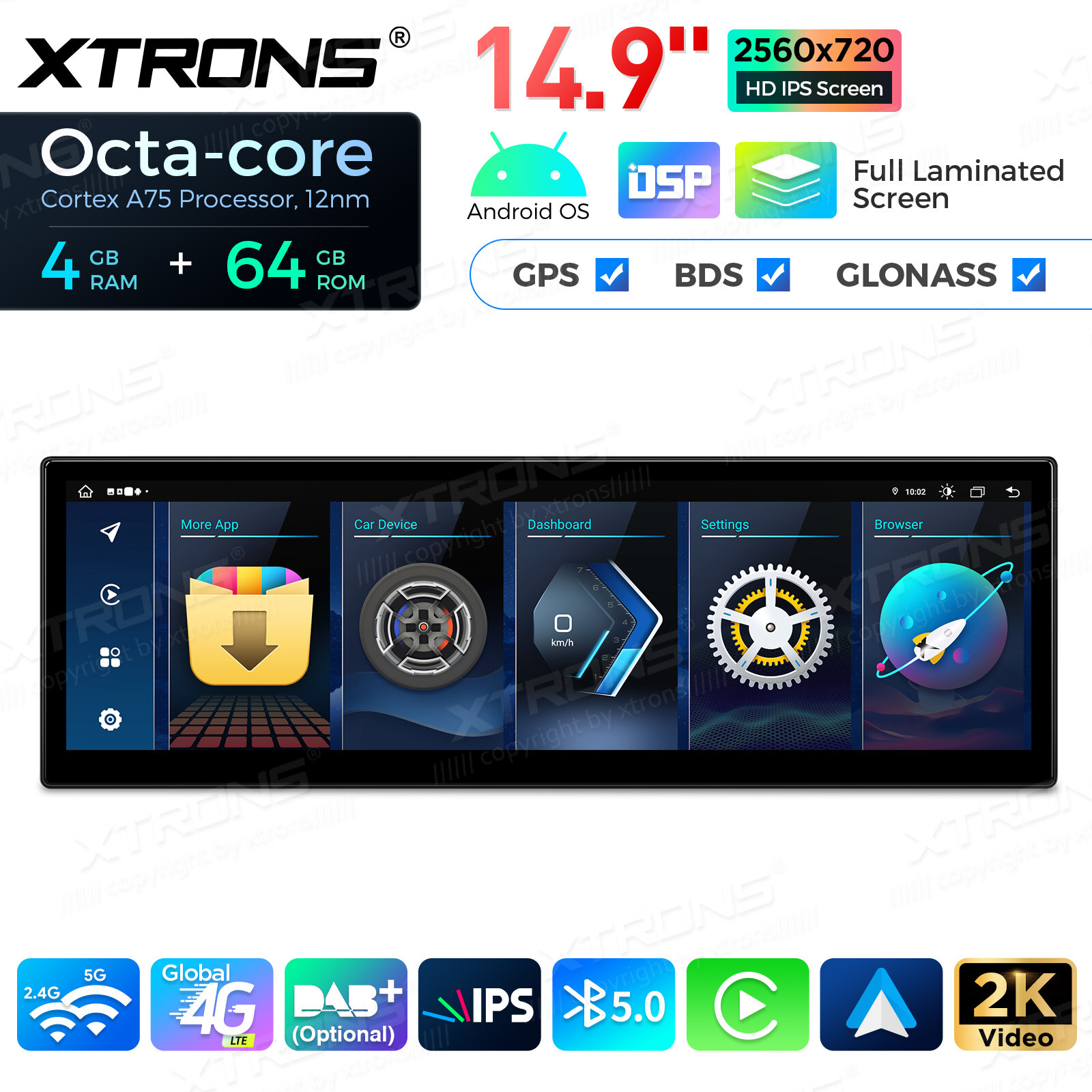 14.9" CarPlay 4G LTE Android Octa-Core Car GPS Stereo For BMW E90 E91 E92 CCC