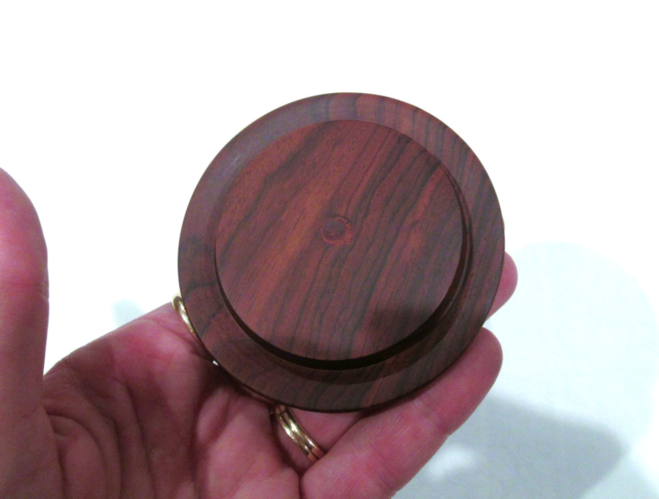 Two-tone wooden box 3.25" diameter