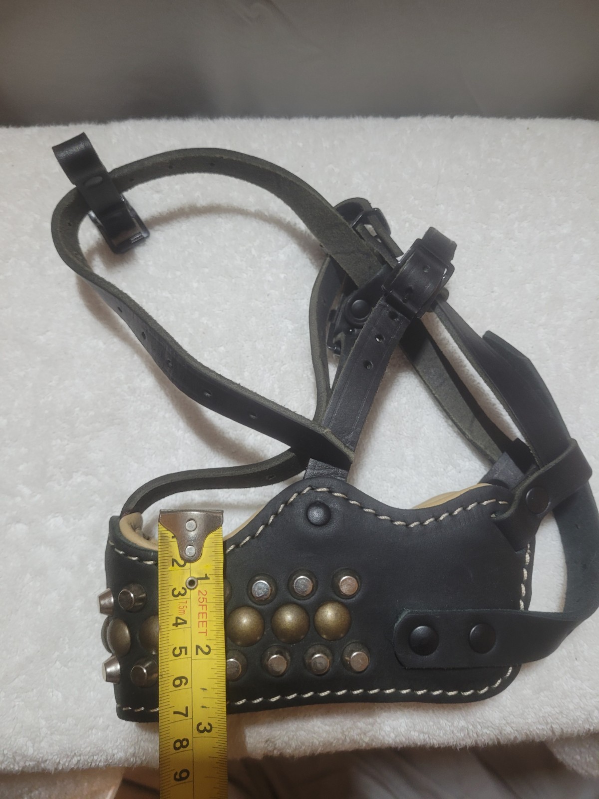 Studded Nappa Padded Leather Cane Corso Muzzle