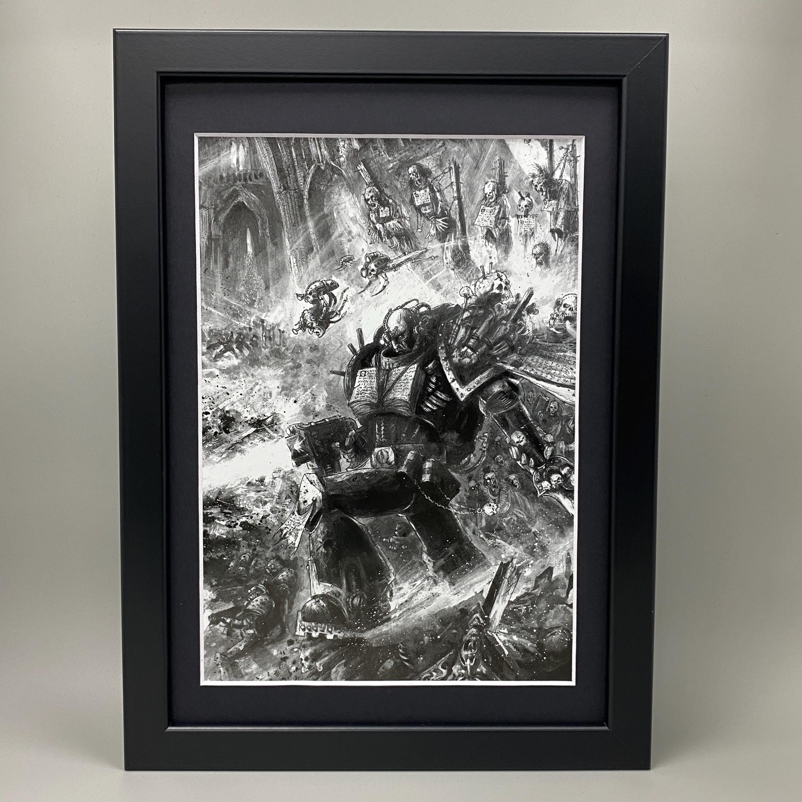 ADEPTUS ASTARTES LIBRARIAN FRAMED ART SPACE MARINES WARHAMMER 40K 40,000