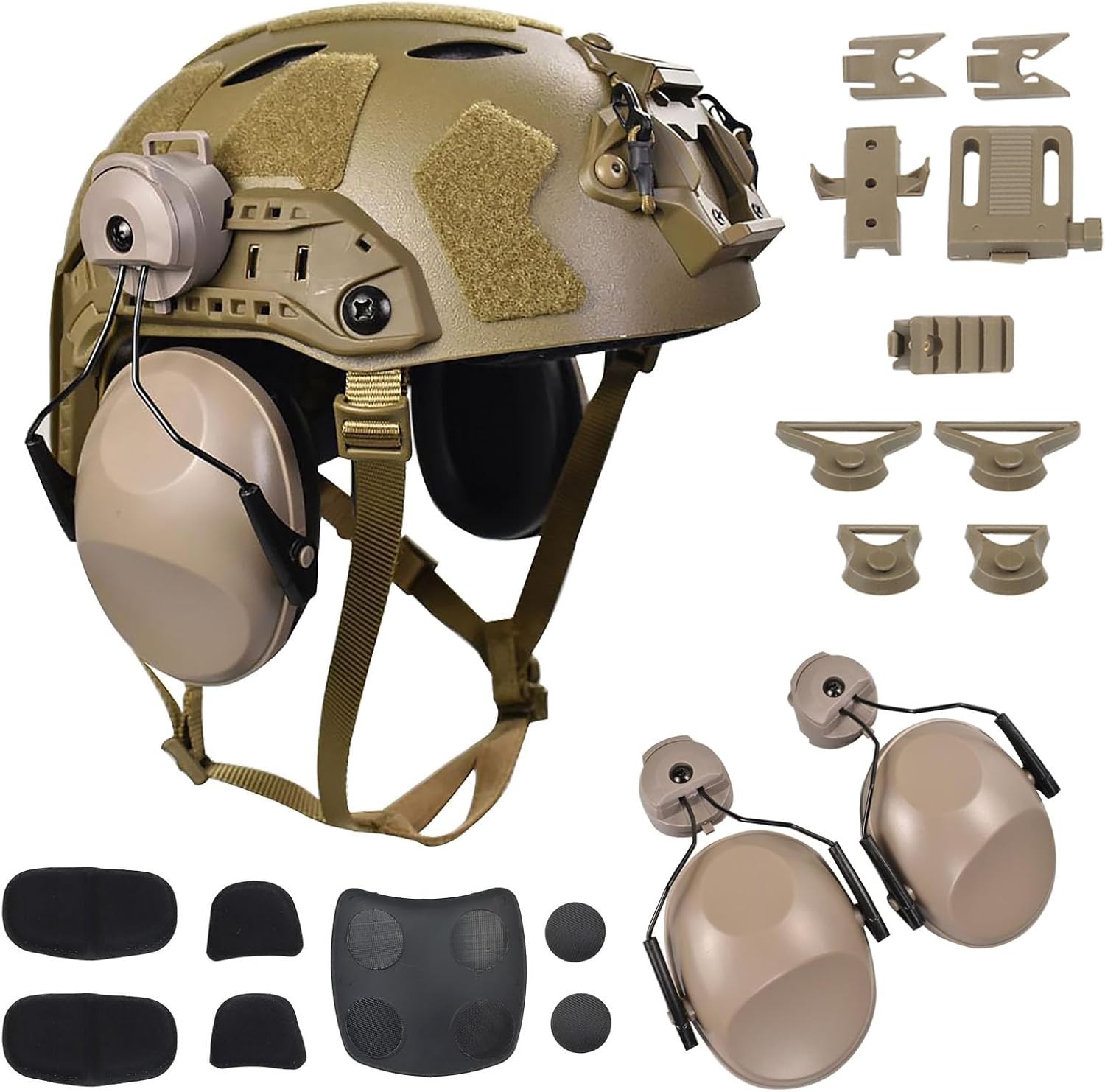 Lightweight Construction Tactical Fast Helmet Integrated NVG Mount Adjustable Si