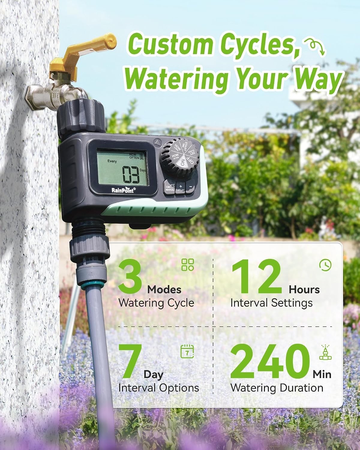 Sprinkler Timer Outdoor, Water Timer for Garden Hose, Programmable Watering I...
