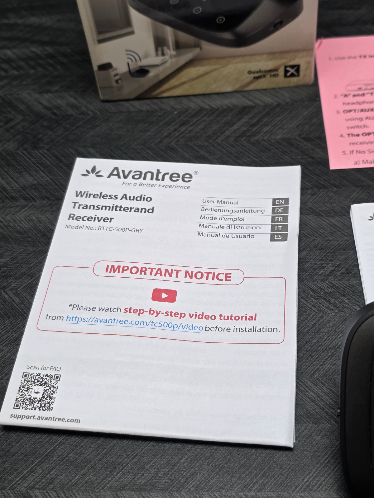 Avantree Oasis Plus Bluetooth Transmitter Receiver BTTC-500P Reciever Only