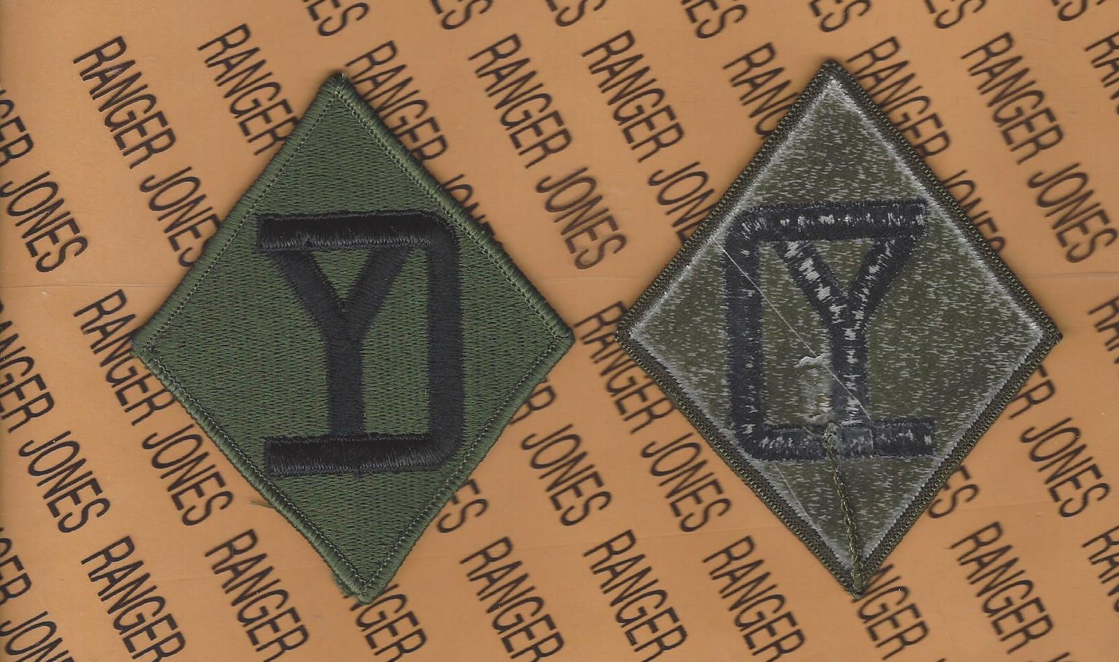 US Army 26th Infantry Division OD Green & Black BDU uniform patch m/e
