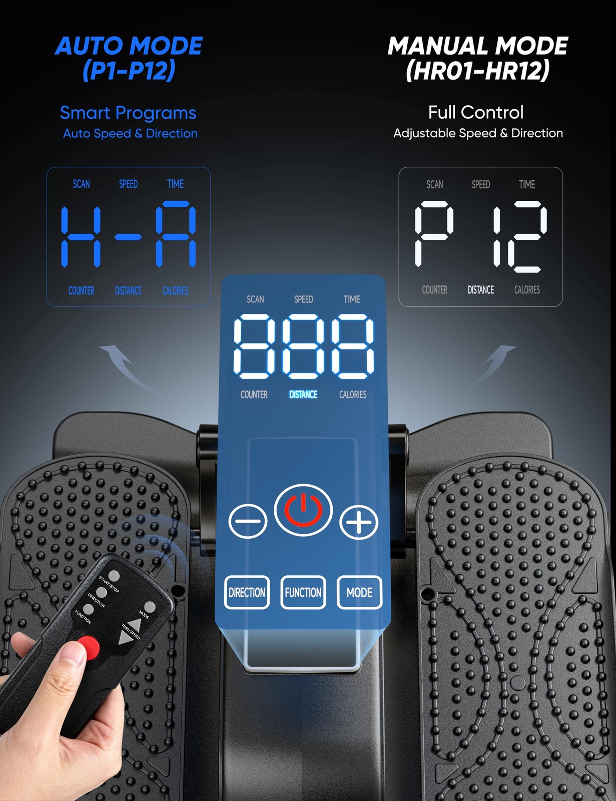 Under Desk Elliptical Machine for Senior, Quiet Motorized Leg Exerciser with