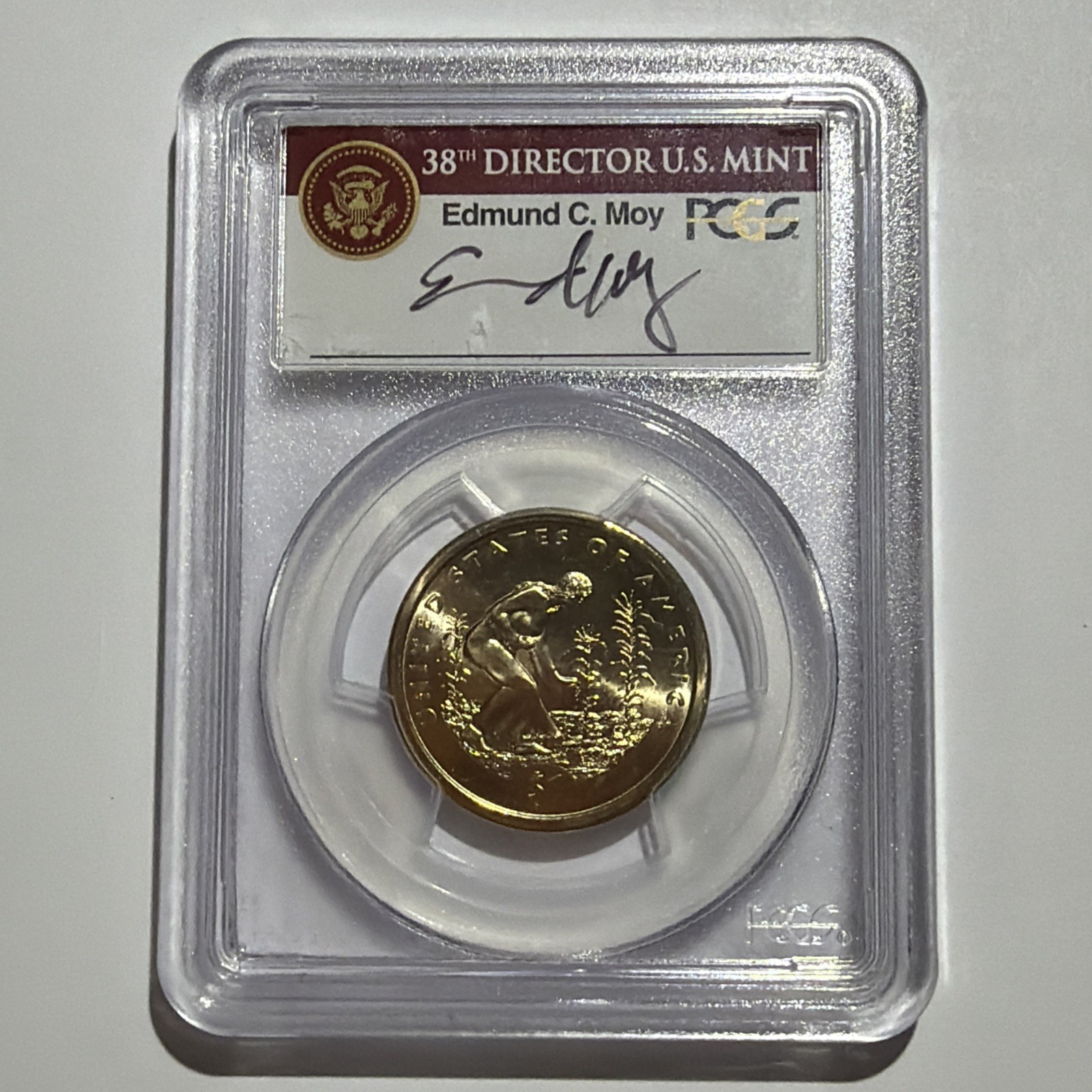 2009-P NATIVE AMERICAN SACAGAWEA DOLLAR MISSING EDGE LETTERING ERROR! PCGS MS-68