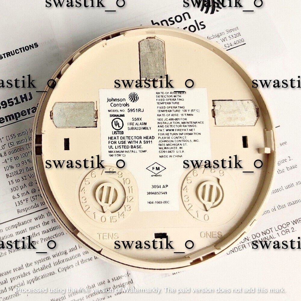 Johnson Control Thermal Heat Fire Detector 5951RJ Temperature Sensor Detector
