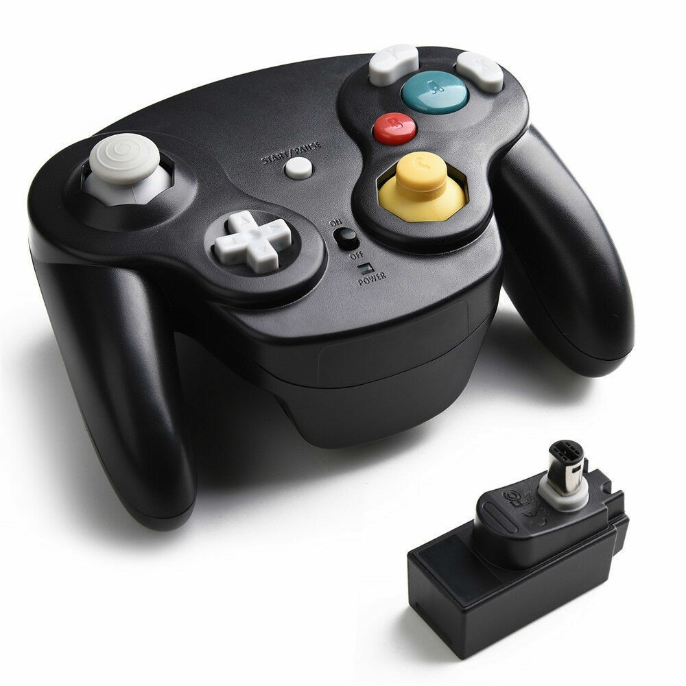 Wireless Controller with 2.4GHz Receiver for Original GameCube - Black Gamepad