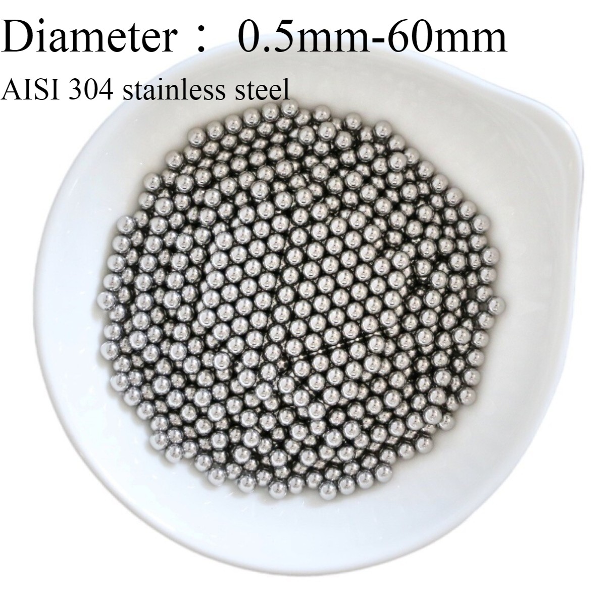 0.5mm-60mm AISI 304 Stainless Steel Bearing Balls G100 Precision (AISI304)