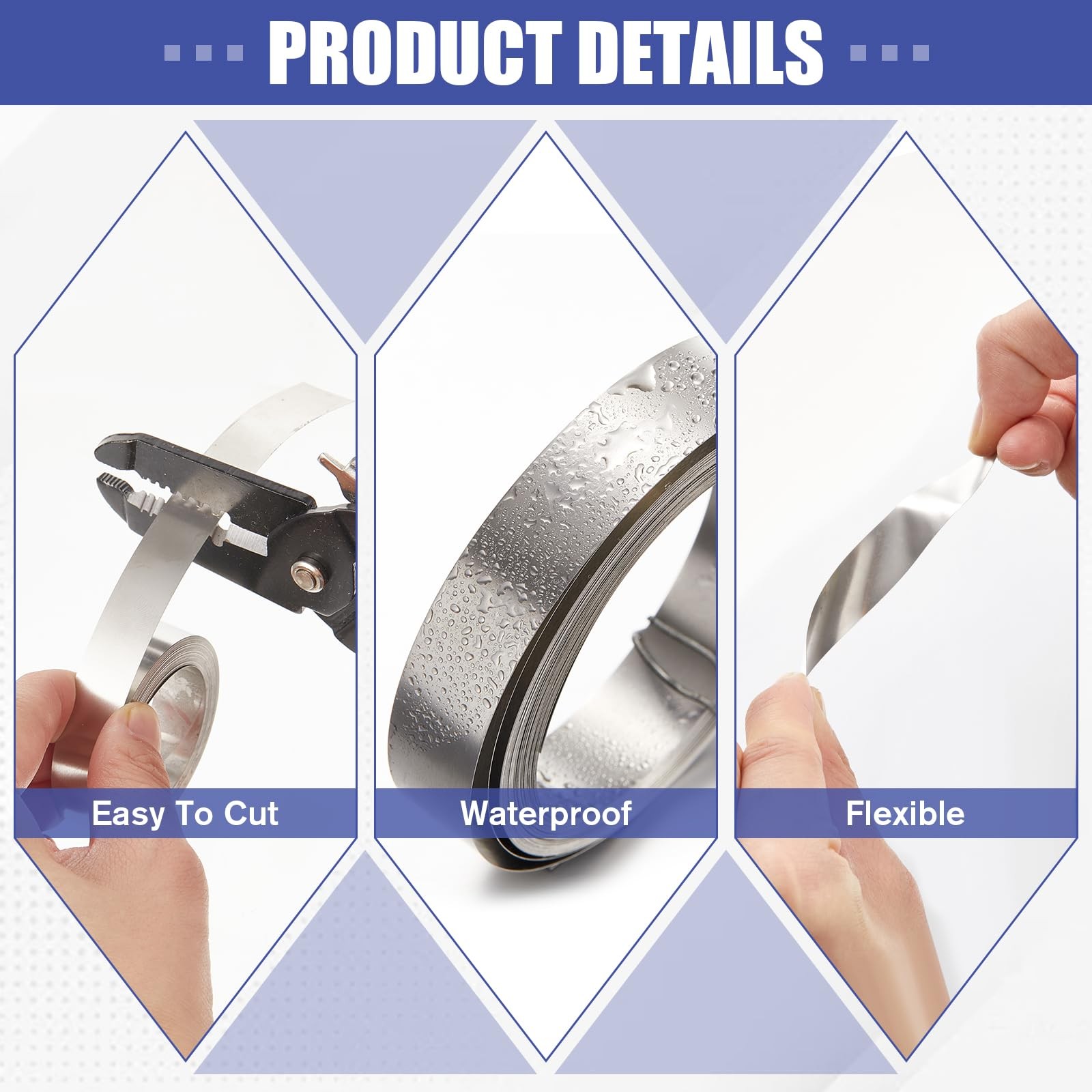 Yaocom 2 Pcs 1/2" x 21 ft Stainless Steel Embossing Tape Compatible with Dymo...