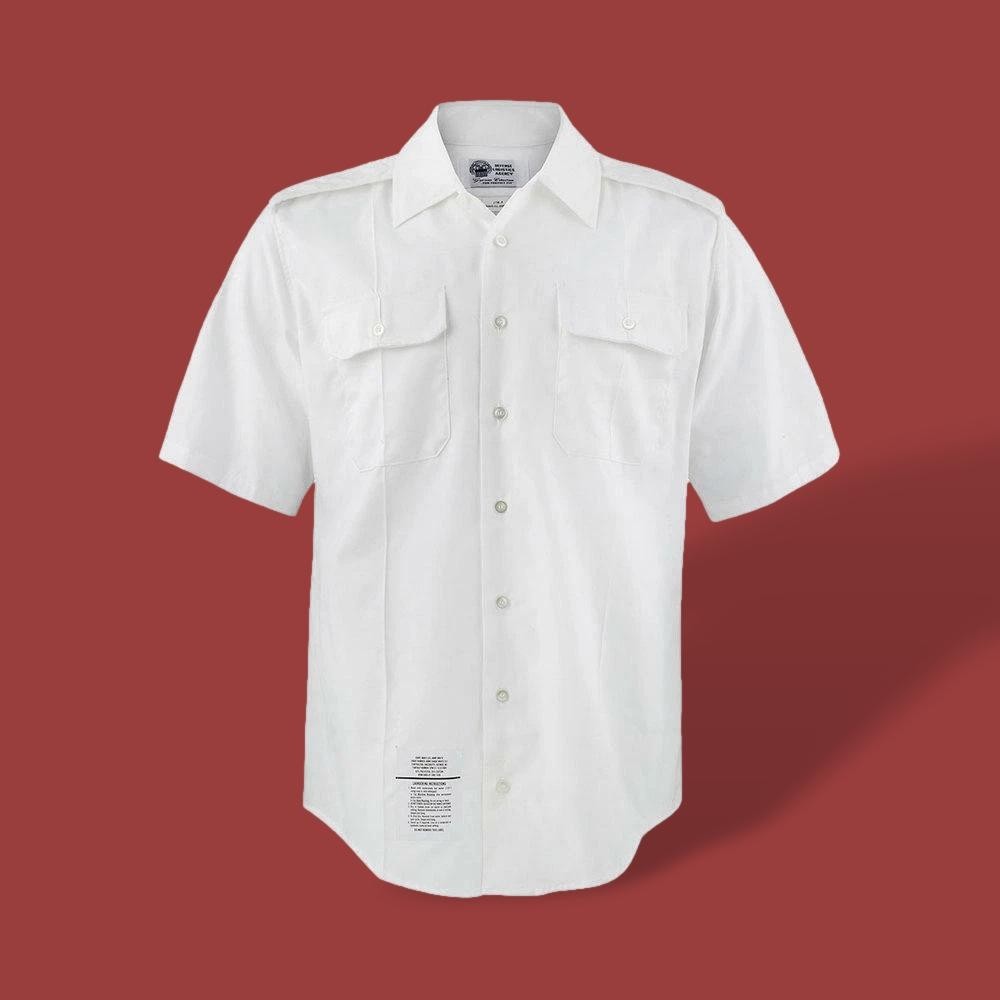 U.S MILITARY ISSUE ARMY MEN'S WHITE DRESS SHIRT SHORT SLEEVE X-LARGE SIZE 18.5