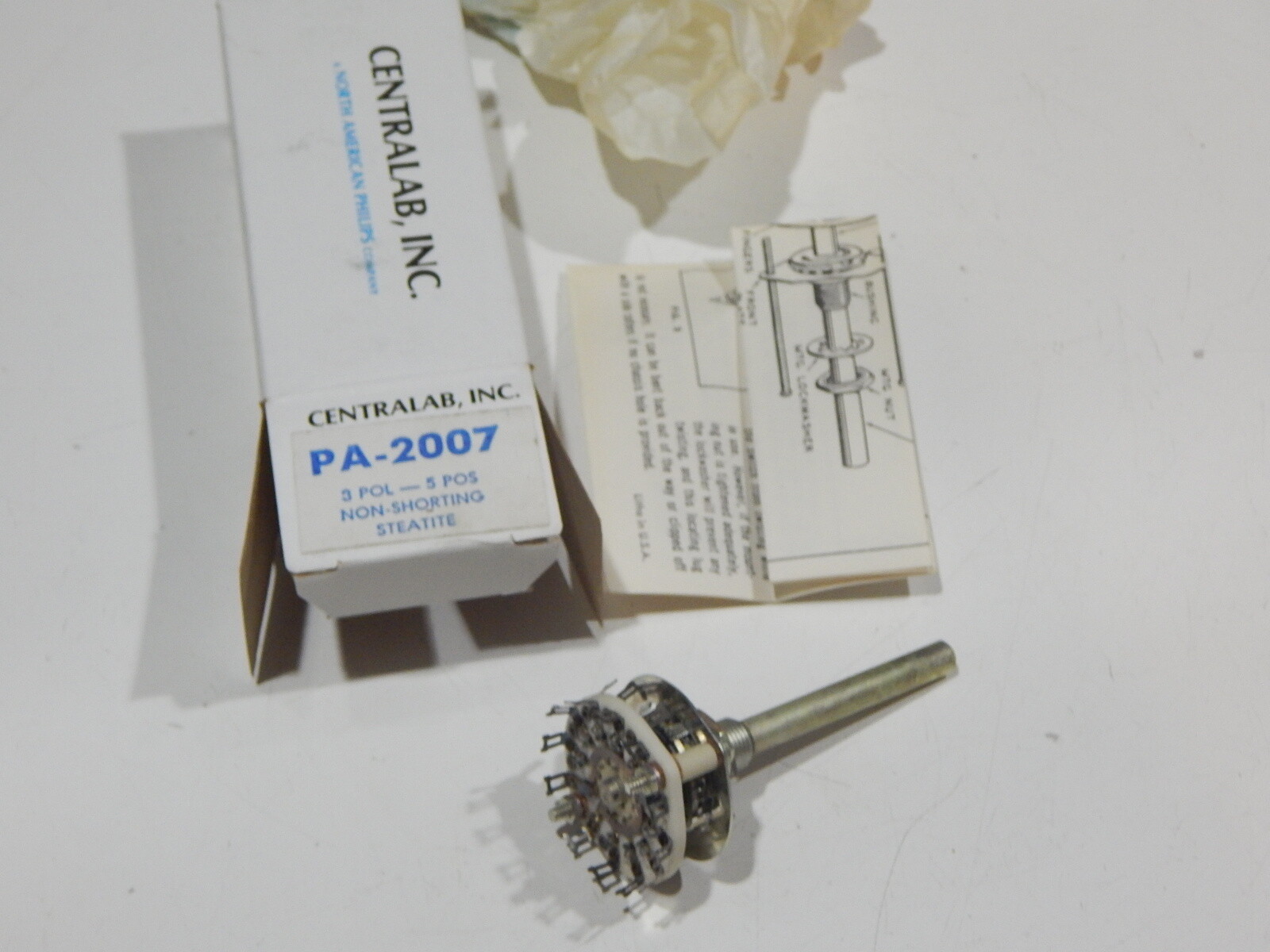 CENTRALAB PA-2007 CERAMIC ROTARY SWITCH NON SHORTING 3 POLE - 5 POSITIONS SWITCH