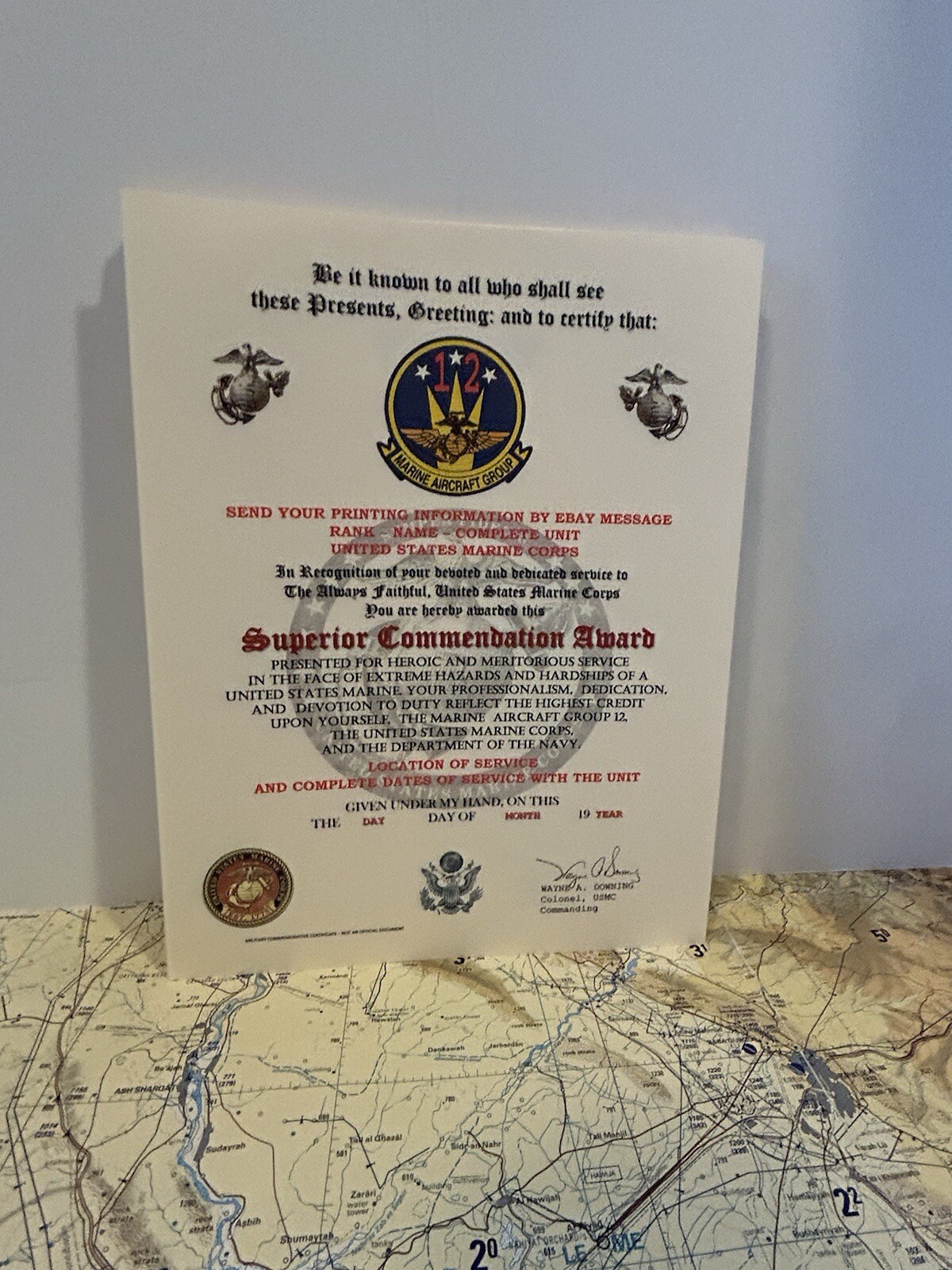 U.S.M.C. / MARINE AIRCRAFT GROUP 12 - SUPERIOR COMMENDATION AWARD
